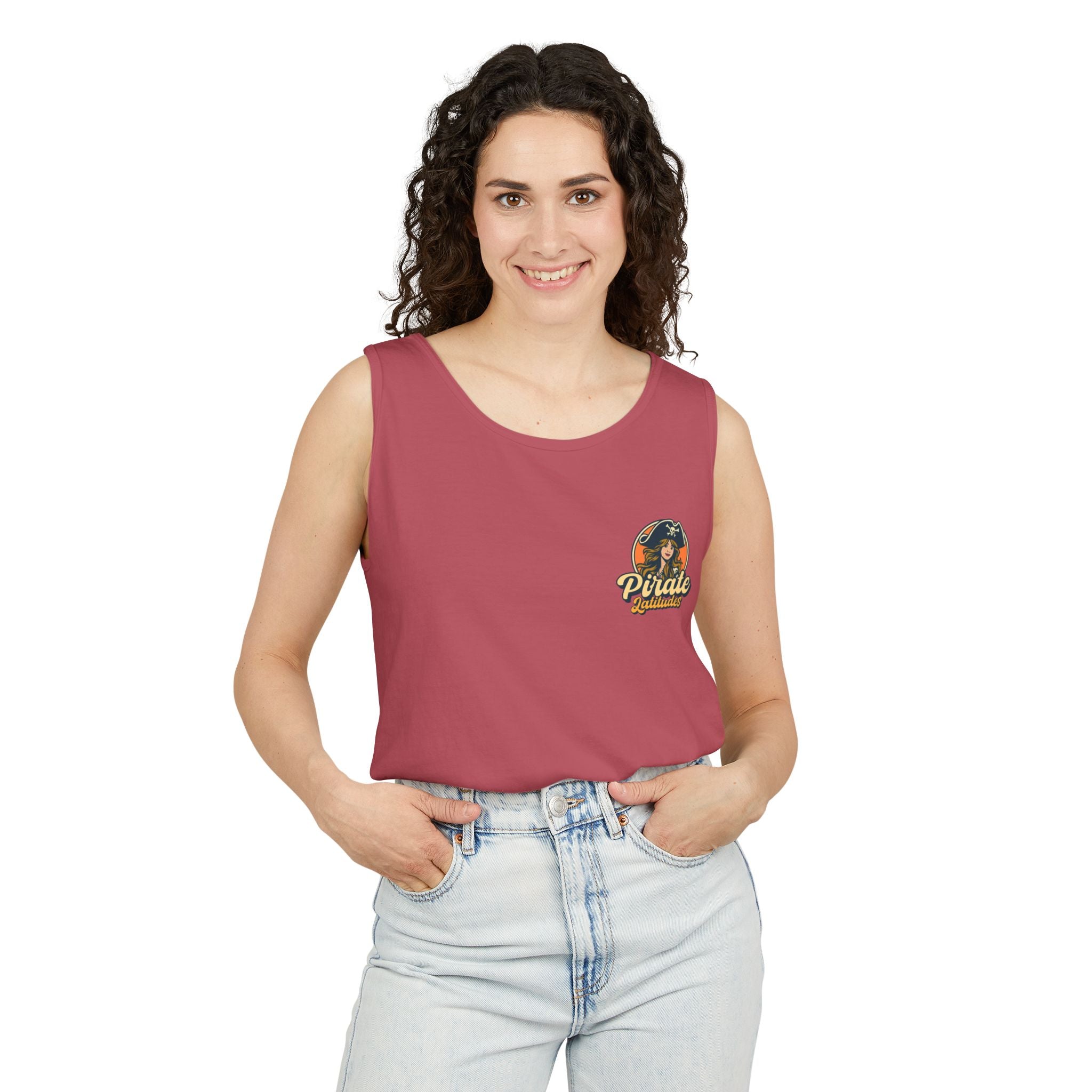 Pirate Themed Unisex Tank Top - Pirate latitudes Design for Summer Adventures