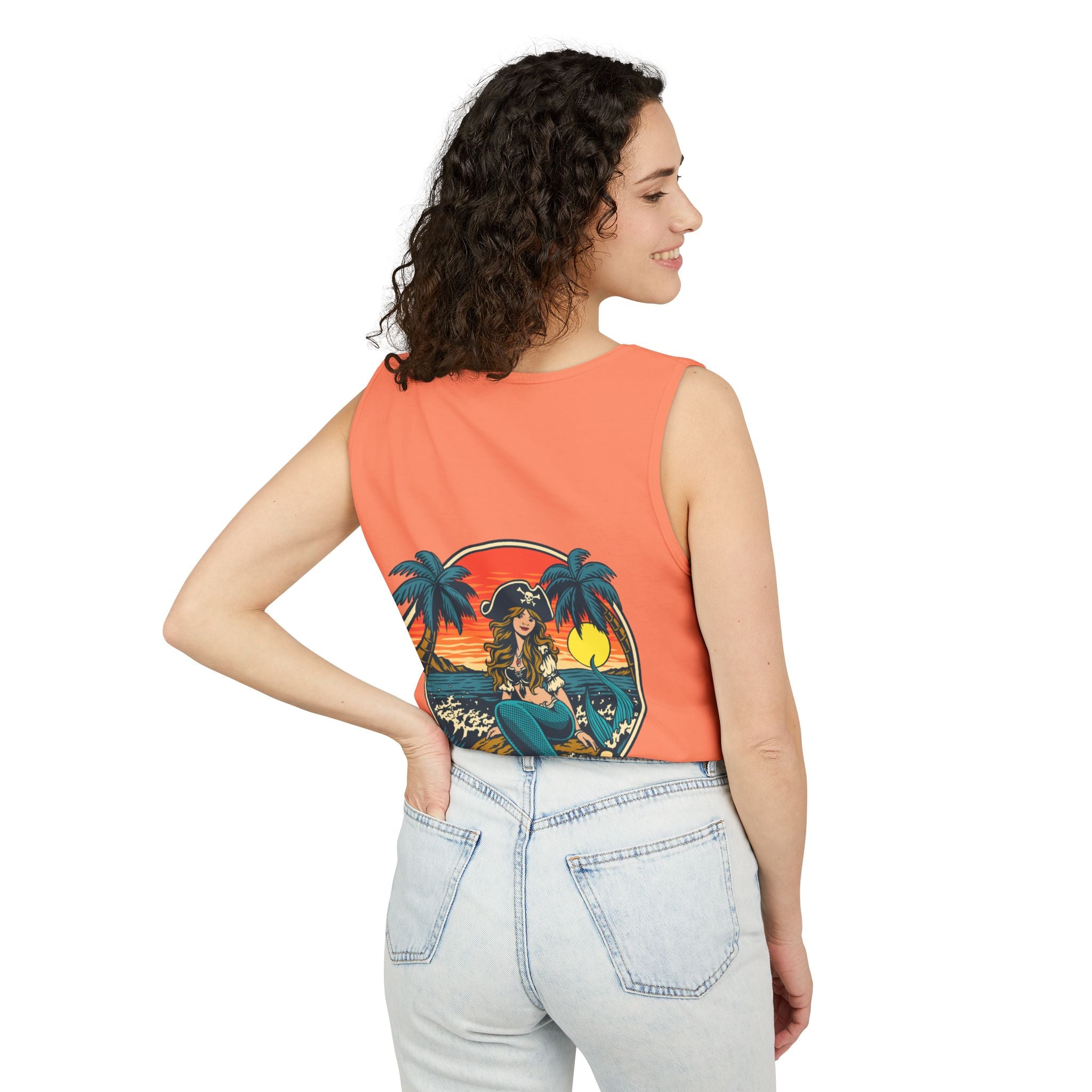 Pirate Themed Unisex Tank Top - Pirate latitudes Design for Summer Adventures