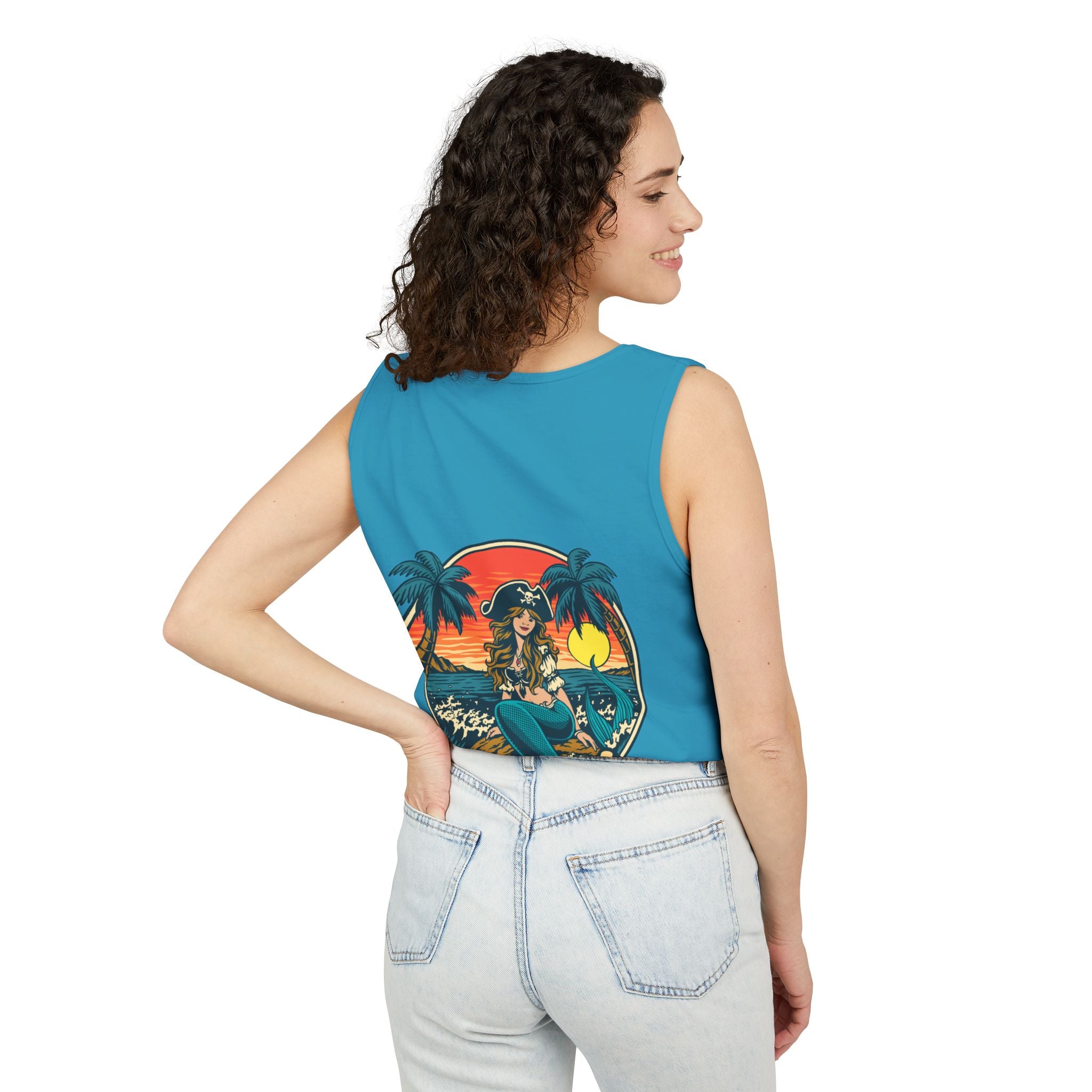 Pirate Themed Unisex Tank Top - Pirate latitudes Design for Summer Adventures