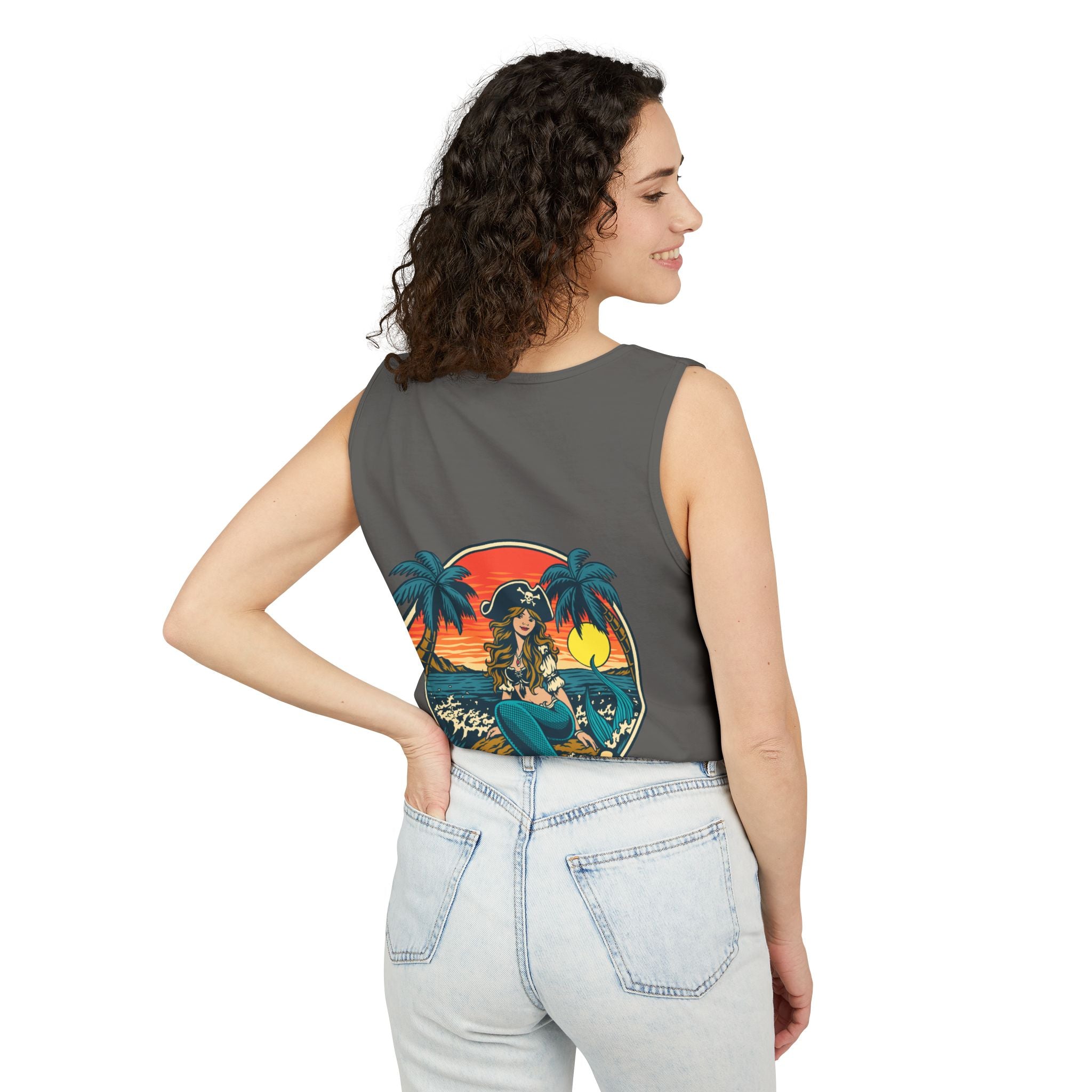 Pirate Themed Unisex Tank Top - Pirate latitudes Design for Summer Adventures