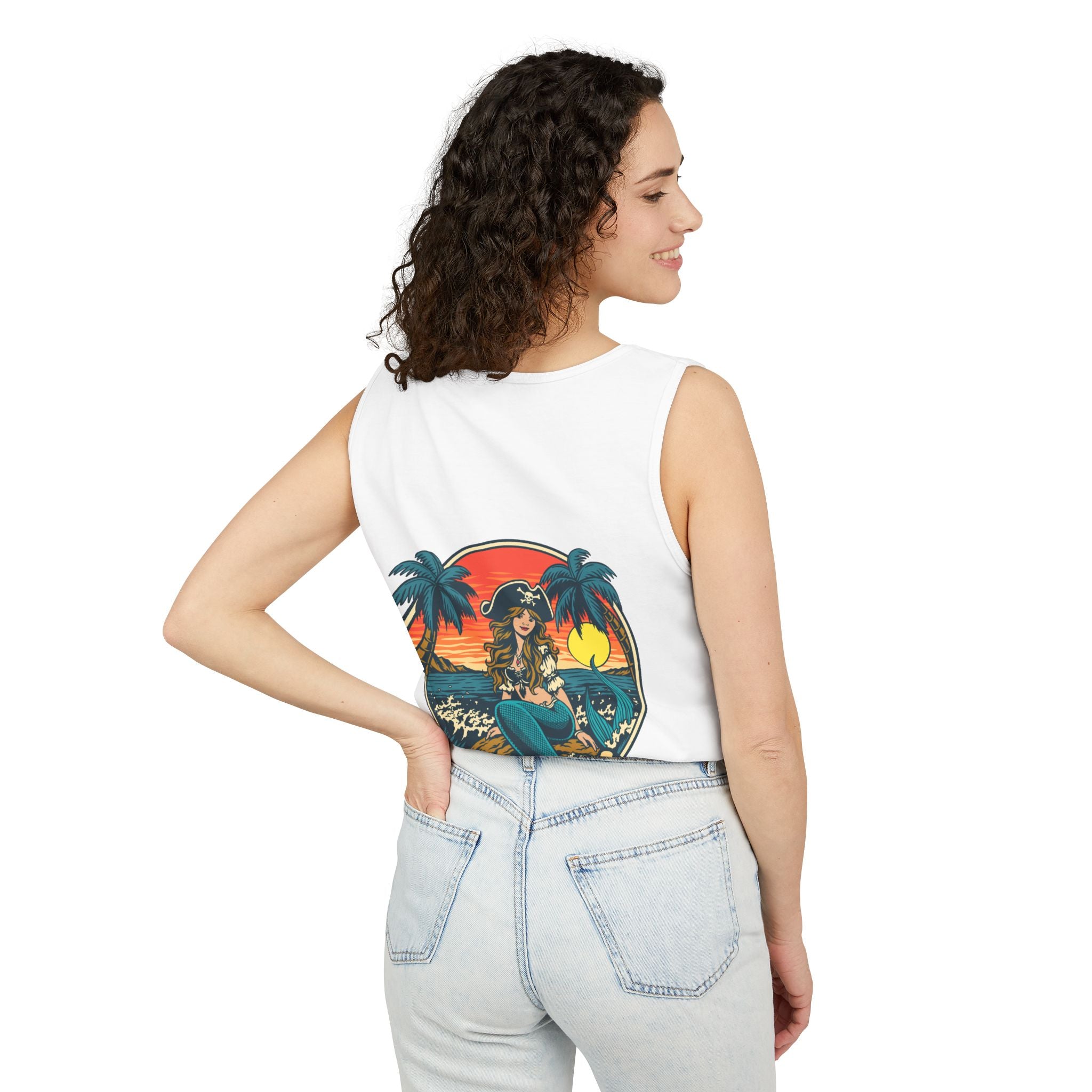 Pirate Themed Unisex Tank Top - Pirate latitudes Design for Summer Adventures