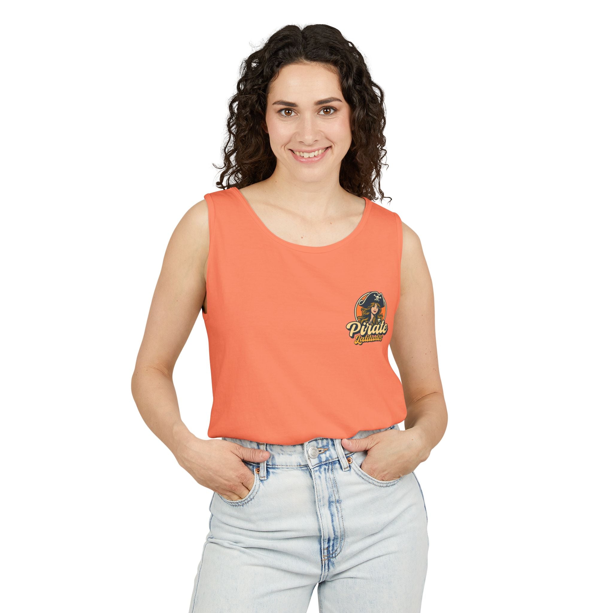 Pirate Themed Unisex Tank Top - Pirate latitudes Design for Summer Adventures