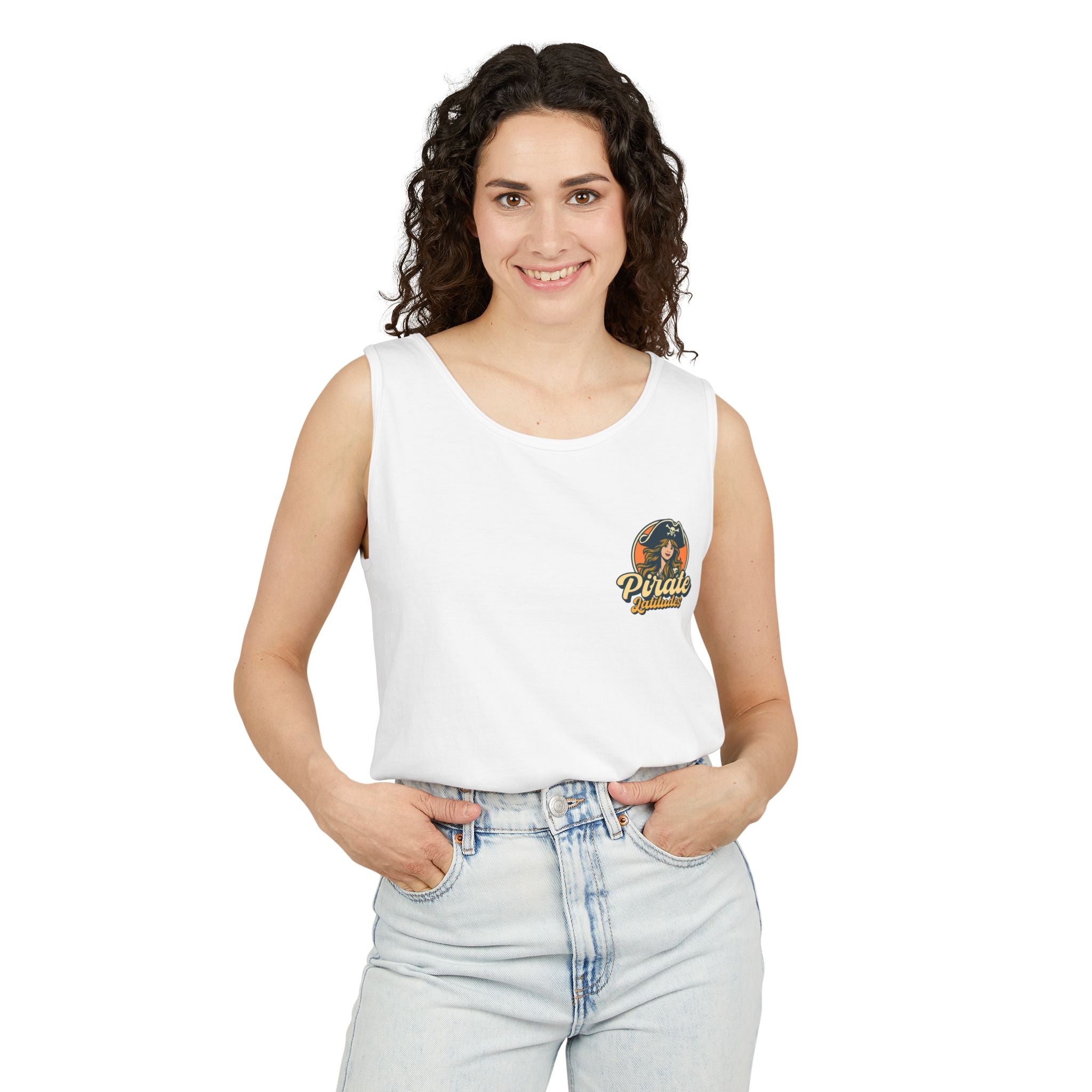 Pirate Themed Unisex Tank Top - Pirate latitudes Design for Summer Adventures