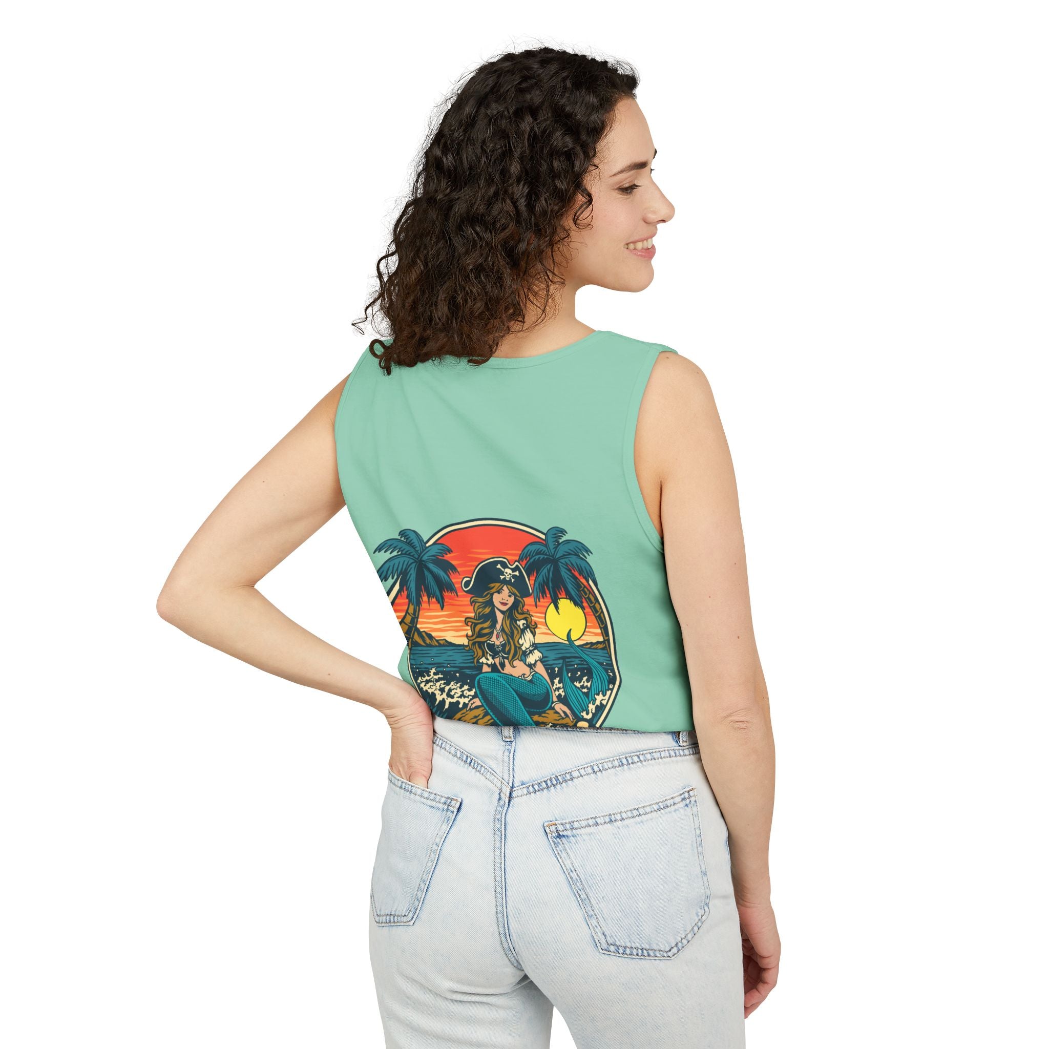 Pirate Themed Unisex Tank Top - Pirate latitudes Design for Summer Adventures